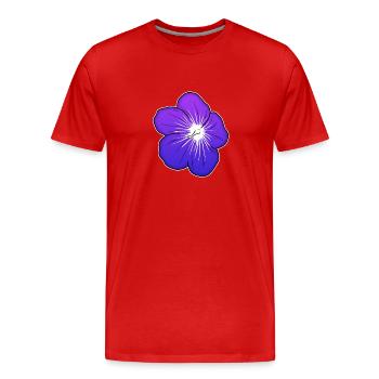 Violette Blütenillustration mit leuchtender Mitte - Männer Premium Bio T-Shirt - Rot - Vorne - Damien (186cm)
