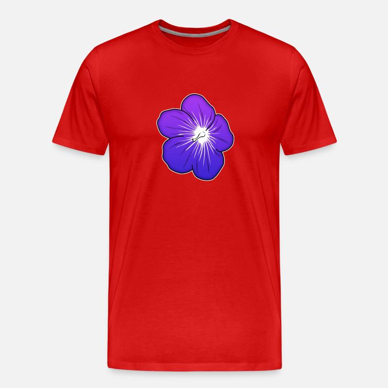Violette Blütenillustration mit leuchtender Mitte - Männer Premium Bio T-Shirt - Rot
