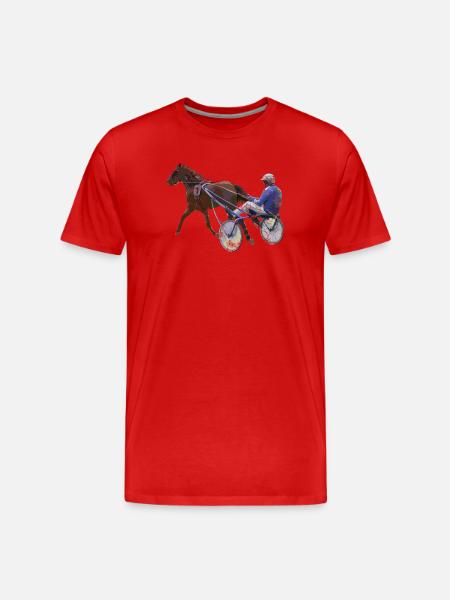 Trotting race horse racing gift - Men's Premium Organic T-Shirt - red