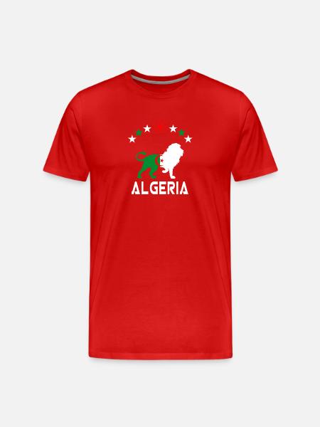 Algeria Lion Flags Design/ Gift - Men's Premium Organic T-Shirt - red