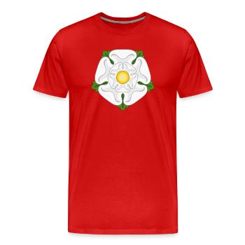 White Rose of York Yorkshire - Men's Premium Organic T-Shirt - red - Front - Damien (186cm)