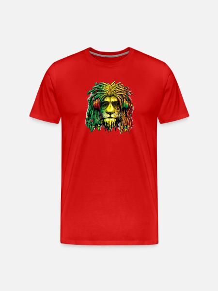 Lion rasta - Men's Premium Organic T-Shirt - red