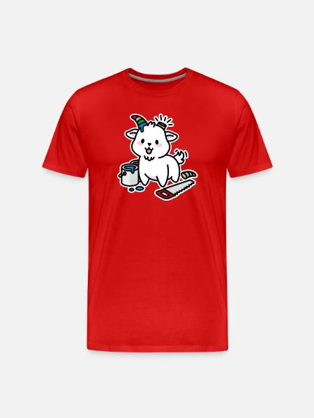 Unicorn DIY Kawaii Schattig Steenbok Geit grappig - Mannen premium biologisch T-shirt - rood