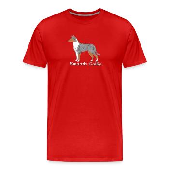 Smooth Collie blue-merle - T-shirt bio Premium Homme - rouge - Devant - Damien (186cm)