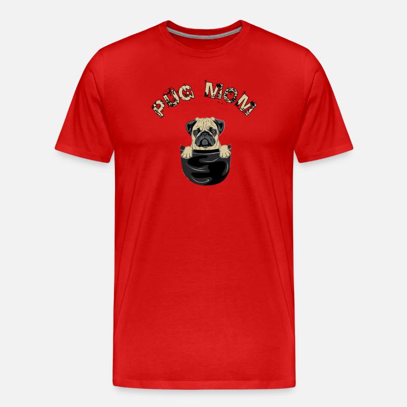 Mops Mamma - Männer Premium Bio T-Shirt - Rot