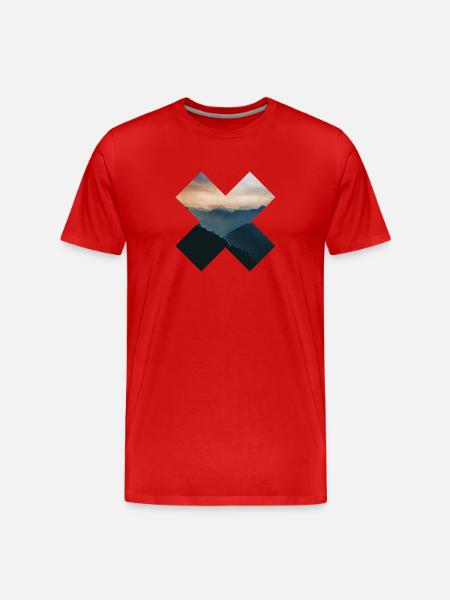 X - mountains - Men's Premium Organic T-Shirt - red