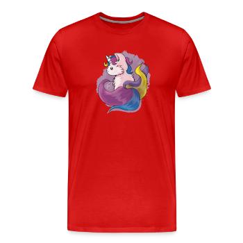 Kitty katacorn - Men's Premium Organic T-Shirt - red - Front - Damien (186cm)