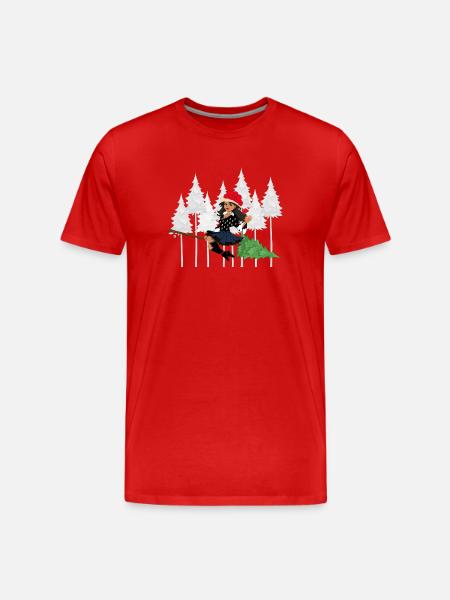 Moderne Schwarzwald Hexe Bollenhut Besen - Männer Premium Bio T-Shirt - Rot
