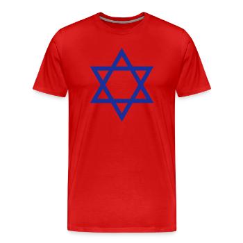Star of David King of Israel - Men's Premium Organic T-Shirt - red - Front - Damien (186cm)