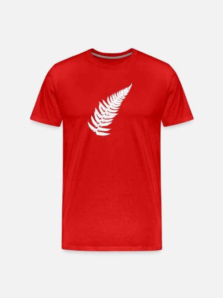 Contrasting Fern Feather - Men's Premium Organic T-Shirt - red