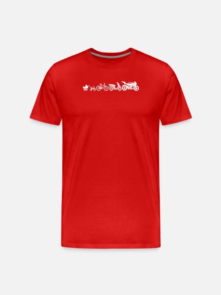 Motorrad Evolution Motorräder Entwicklung Lustig - Männer Premium Bio T-Shirt - Rot