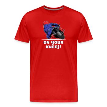 Moto motos de course pilote motard sport automobile - T-shirt bio Premium Homme - rouge - Devant - Damien (186cm)