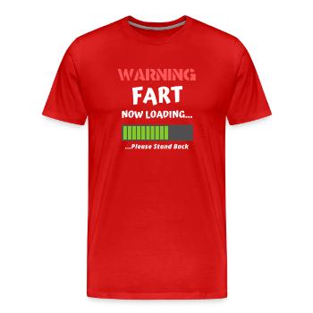 Furt lädt jetzt lustige Neuheit Furzen Zitat - Männer Premium Bio T-Shirt - Rot - Vorne - Damien (186cm)