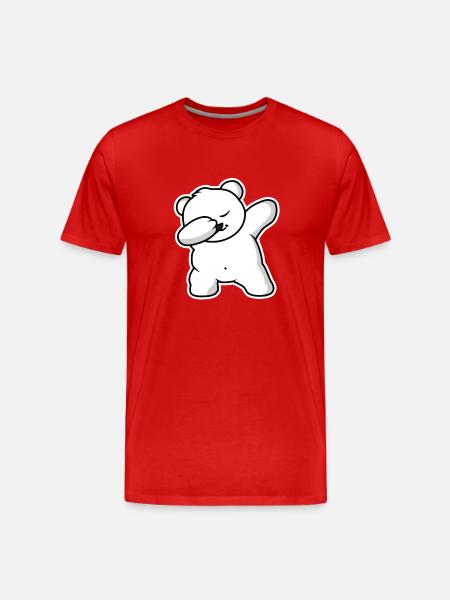 Winter Baer Eisbaer Dab - Männer Premium Bio T-Shirt - Rot