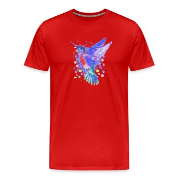 Oiseau colibri - Bel oiseau coloré - T-shirt bio Premium Homme - rouge - Devant - Damien (186cm)