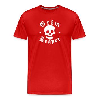 Grim Reaper Skull - Men's Premium Organic T-Shirt - red - Front - Damien (186cm)