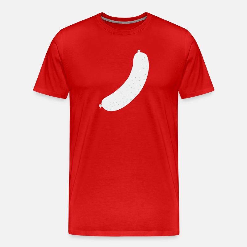 Brat Wurst sausage - Männer Premium Bio T-Shirt - Rot
