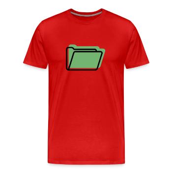 Grüner Aktenordner Linienstil - Männer Premium Bio T-Shirt - Rot - Vorne - Damien (186cm)