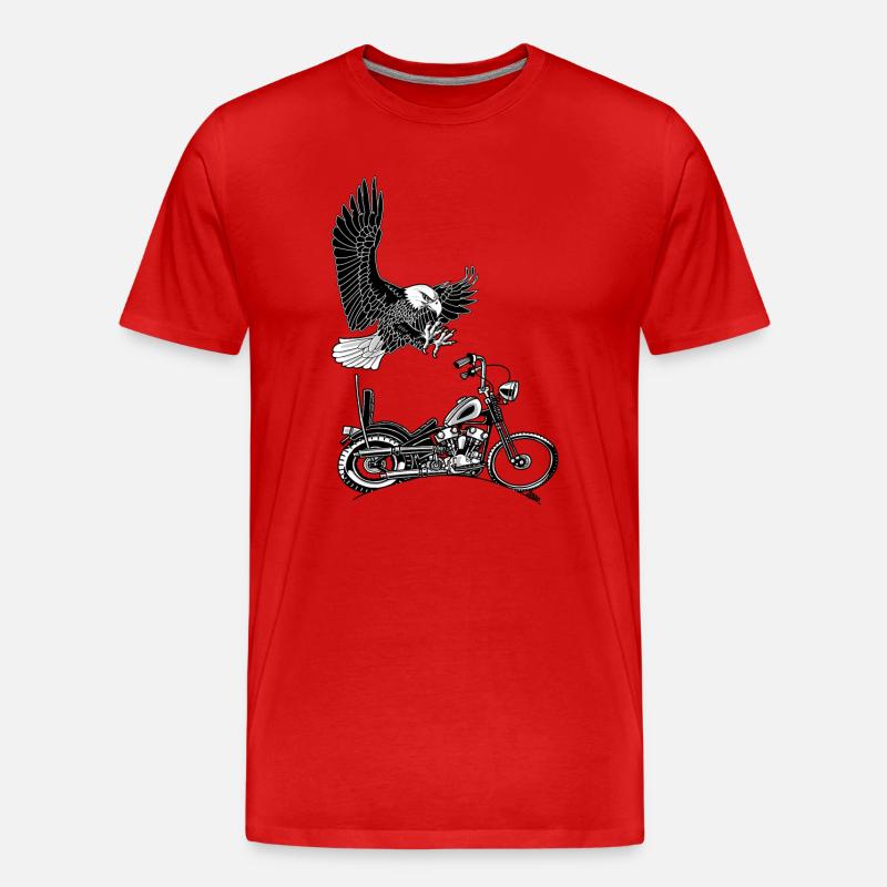 0906 Eagle Chopper Knöchelkopf - Männer Premium Bio T-Shirt - Rot