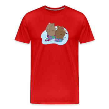 Capybaras in love - Men's Premium Organic T-Shirt - red - Front - Damien (186cm)