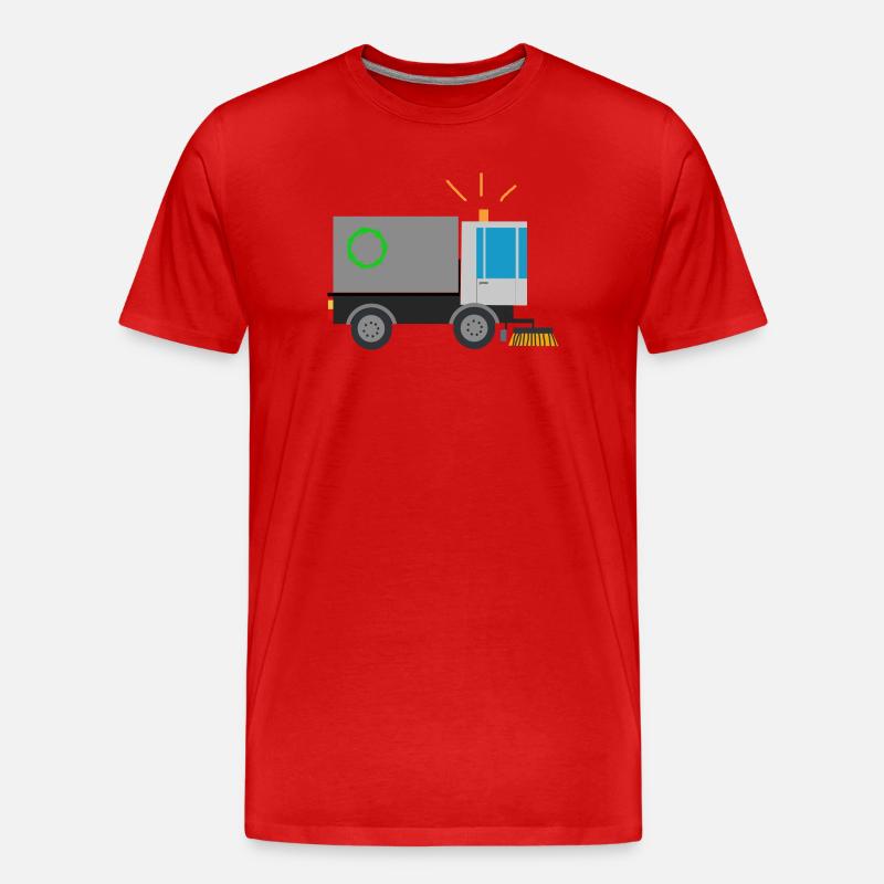 Kehrmaschine Straßenfeger Kinder Berufe Säuberung - Männer Premium Bio T-Shirt - Rot