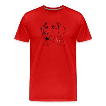 Labrador - Men's Premium Organic T-Shirt - red - Front - Damien (186cm)