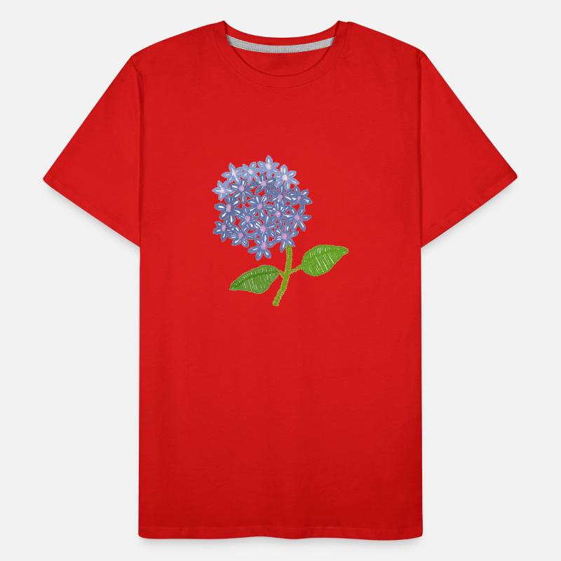 embroidered hydrangea Men's Premium Organic T-Shirt