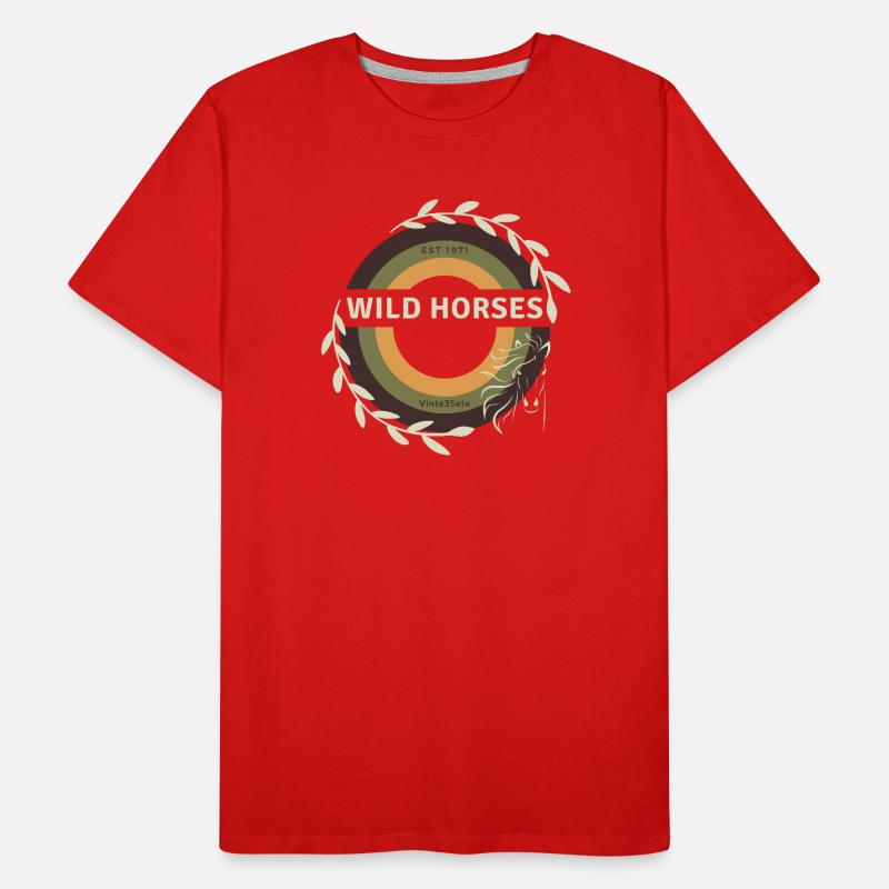 Wilde Pferde Männer Premium Bio T-Shirt