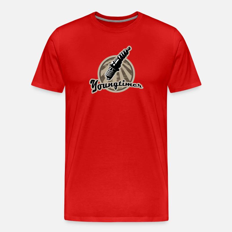 Youngtimer Zuendkerze Retro - Männer Premium Bio T-Shirt - Rot