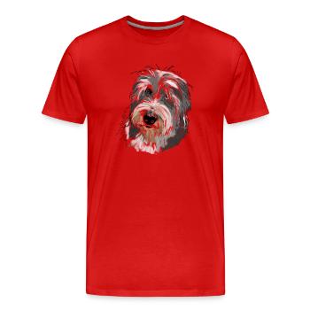 Collie barbu - T-shirt bio Premium Homme - rouge - Devant - Damien (186cm)
