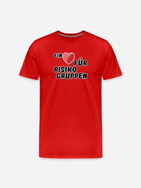 Risikogruppe Spruch Nächstenliebe Herz Virus - Männer Premium Bio T-Shirt - Rot
