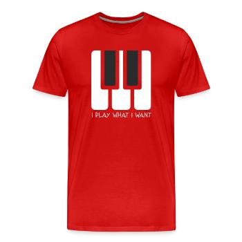 I PLAY WHAT I WANT - Männer Premium Bio T-Shirt - Rot - Vorne - Damien (186cm)