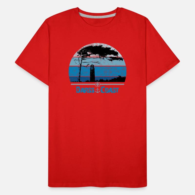 Côte Darss avec coupe-vent et phare T-shirt bio Premium Homme