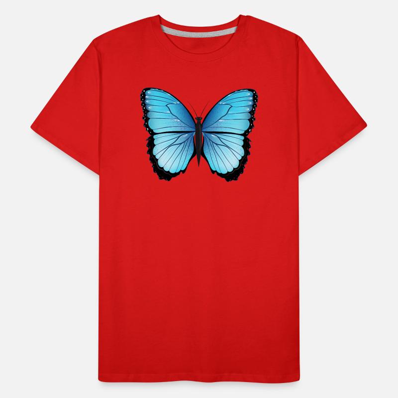 blue butterfly hand drawn and colored Men's Premium Organic T-Shirt