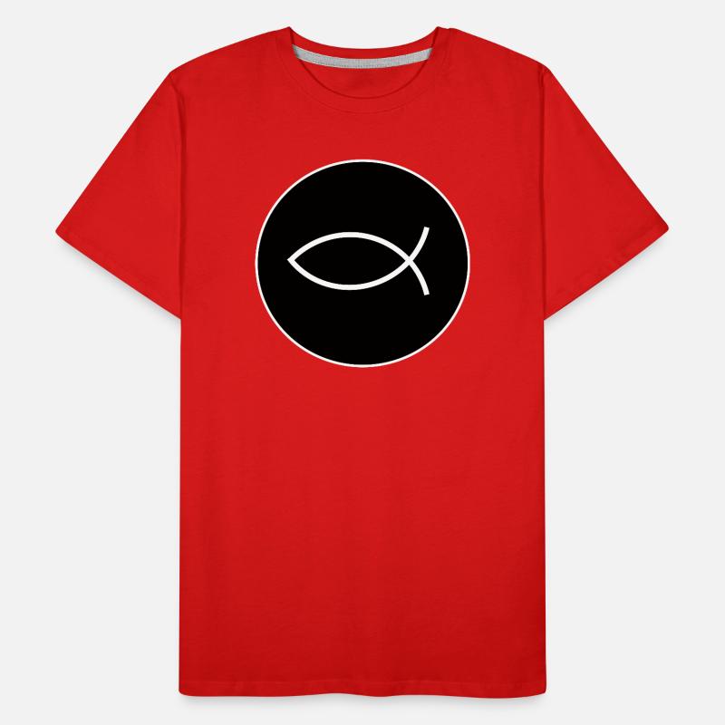 Jesus fish white Ichthys fish fish Men's Premium Organic T-Shirt
