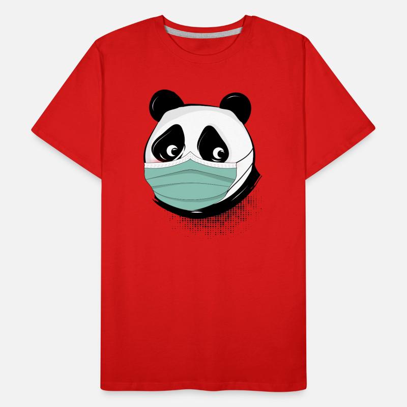 Ours panda avec masque masque T-shirt bio Premium Homme