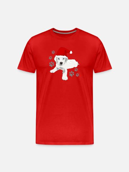 Labrador Christmas Motif - Men's Premium Organic T-Shirt - red