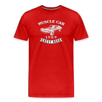 Vintage Chevelle Muscle Car Design - Männer Premium Bio T-Shirt - Rot - Vorne - Damien (186cm)