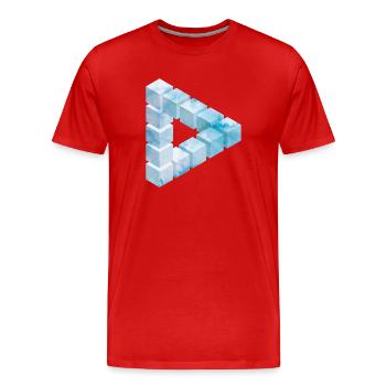 Eisblock Muster Design - Men's Premium Organic T-Shirt - red - Front - Damien (186cm)