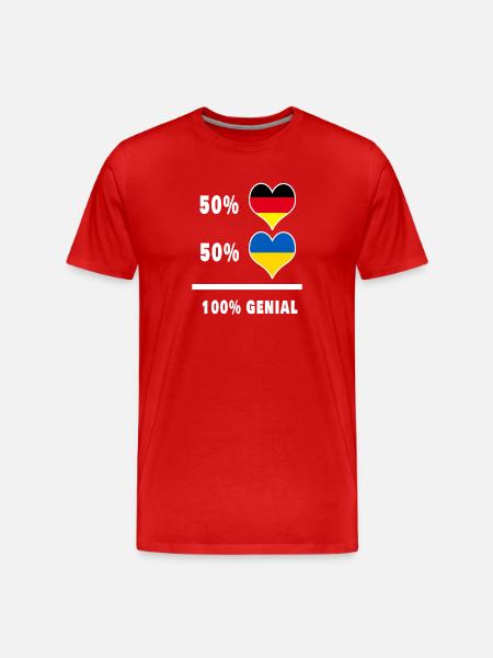 Germany and Ukraine Genial / Gift - Men's Premium Organic T-Shirt - red