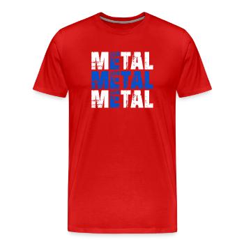 FINNISH METAL Finnland Finnische Flagge - Männer Premium Bio T-Shirt - Rot - Vorne - Damien (186cm)