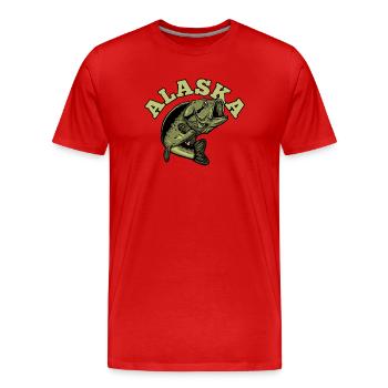 Pêcher Alaska - T-shirt bio Premium Homme - rouge - Devant - Damien (186cm)