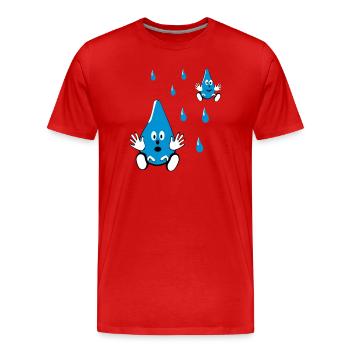 Kleine Wassertropfen Freunde - Männer Premium Bio T-Shirt - Rot - Vorne - Damien (186cm)