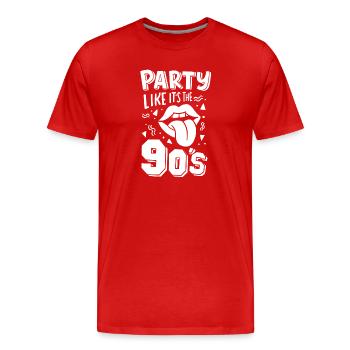 Années 90 - T-shirt bio Premium Homme - rouge - Devant - Damien (186cm)