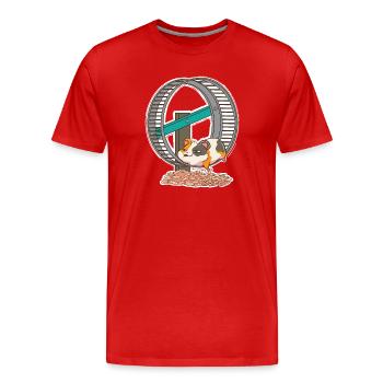 Roue de hamster Hamster Gold Hamster - T-shirt bio Premium Homme - rouge - Devant - Damien (186cm)