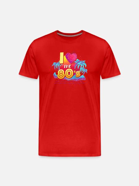 80s eighties - Men's Premium Organic T-Shirt - red