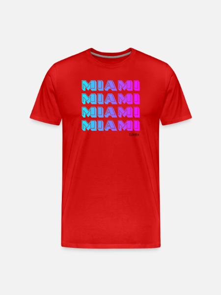 Miami Neon Gradient Pattern - Men's Premium Organic T-Shirt - red