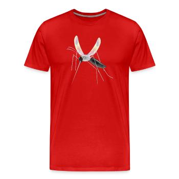 irisierende Zeichnung einer Stechmücke Mosquito - Männer Premium Bio T-Shirt - Rot - Vorne - Damien (186cm)