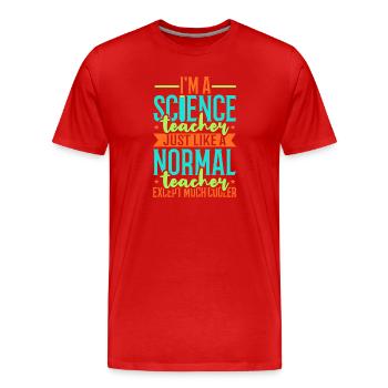 Science - Men's Premium Organic T-Shirt - red - Front - Damien (186cm)