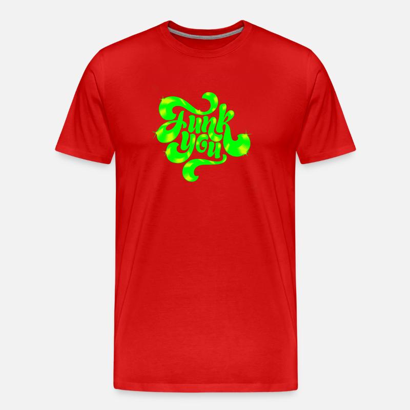 Grünes Neon-Punk-Textdesign - Männer Premium Bio T-Shirt - Rot